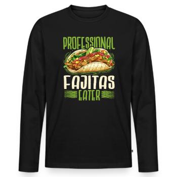 Fajita Tex-mex Cuisine Food Foodie Texas Mexican - Men's Premium Organic Long Sleeve Shirt - black - Front - Nico (187cm)