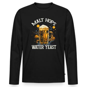 Homebrewing Brewer Beer Making Craft Beer Homebrew - Men's Premium Organic Long Sleeve Shirt - black - Front - Nico (187cm)