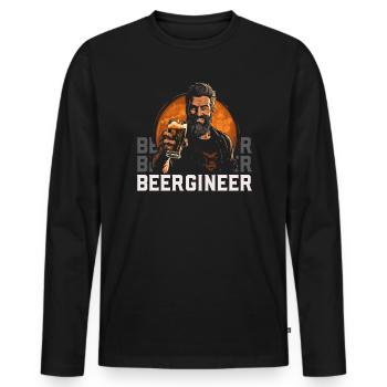 Homebrewing Brewer Beer Making Craft Beer Homebrew - Men's Premium Organic Long Sleeve Shirt - black - Front - Nico (187cm)