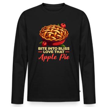 Apple Pie Dessert Food Lover Foodie American Baker - Men's Premium Organic Long Sleeve Shirt - black - Front - Nico (187cm)