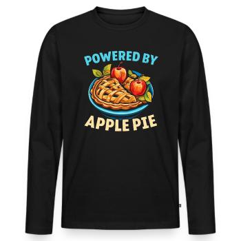 Apple Pie Dessert Food Lover Foodie American Baker - Men's Premium Organic Long Sleeve Shirt - black - Front - Nico (187cm)
