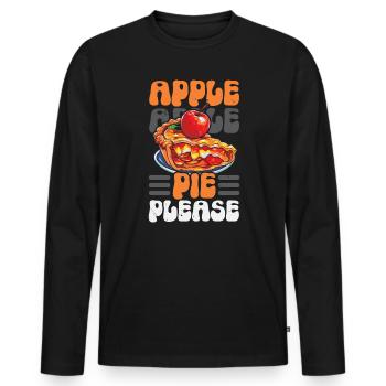 Apple Pie Dessert Food Lover Foodie American Baker - Men's Premium Organic Long Sleeve Shirt - black - Front - Nico (187cm)