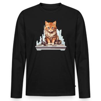 Chess Board Game Checkmate Strategy Chess Player - Men's Premium Organic Long Sleeve Shirt - black - Front - Nico (187cm)