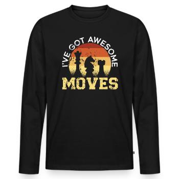 Chess Board Game Checkmate Strategy Chess Player - Men's Premium Organic Long Sleeve Shirt - black - Front - Nico (187cm)