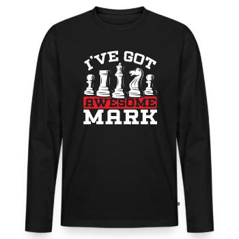 Chess Board Game Checkmate Strategy Chess Player - Men's Premium Organic Long Sleeve Shirt - black - Front - Nico (187cm)