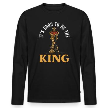 Chess Board Game Checkmate Strategy Chess Player - Men's Premium Organic Long Sleeve Shirt - black - Front - Nico (187cm)