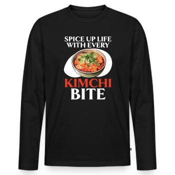Kimchi Lover Korean Cuisine Spicy Food South Korea - Men's Premium Organic Long Sleeve Shirt - black - Front - Nico (187cm)
