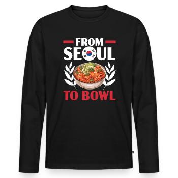Kimchi Lover Korean Cuisine Spicy Food South Korea - Men's Premium Organic Long Sleeve Shirt - black - Front - Nico (187cm)