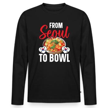 Kimchi Lover Korean Cuisine Spicy Food South Korea - Men's Premium Organic Long Sleeve Shirt - black - Front - Nico (187cm)