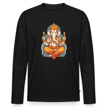 Happy Diwali Diwali Festival Indian Hindu Hinduism - Men's Premium Organic Long Sleeve Shirt - black - Front - Nico (187cm)