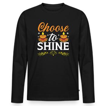 Happy Diwali Diwali Festival Indian Hindu Hinduism - Men's Premium Organic Long Sleeve Shirt - black - Front - Nico (187cm)