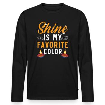 Happy Diwali Diwali Festival Indian Hindu Hinduism - Men's Premium Organic Long Sleeve Shirt - black - Front - Nico (187cm)