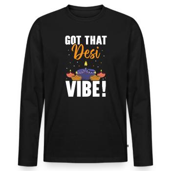 Happy Diwali Diwali Festival Indian Hindu Hinduism - Men's Premium Organic Long Sleeve Shirt - black - Front - Nico (187cm)