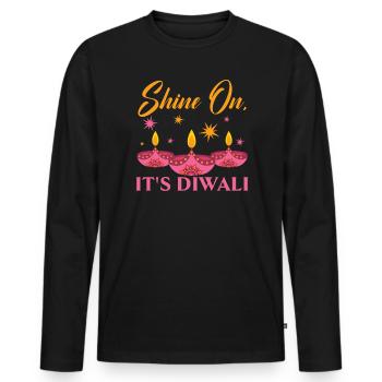 Happy Diwali Diwali Festival Indian Hindu Hinduism - Men's Premium Organic Long Sleeve Shirt - black - Front - Nico (187cm)