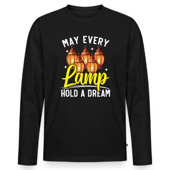 Happy Diwali Diwali Festival Indian Hindu Hinduism - Men's Premium Organic Long Sleeve Shirt - black - Front - Nico (187cm)