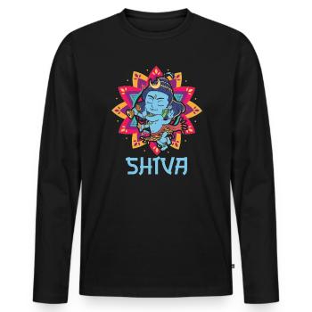 Happy Diwali Diwali Festival Indian Hindu Hinduism - Men's Premium Organic Long Sleeve Shirt - black - Front - Nico (187cm)