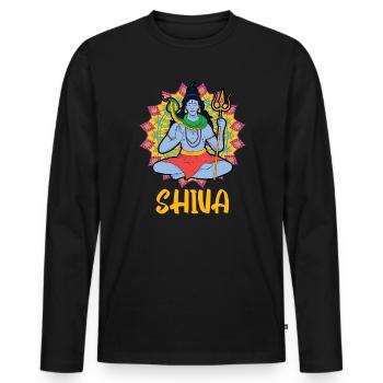 Happy Diwali Diwali Festival Indian Hindu Hinduism - Men's Premium Organic Long Sleeve Shirt - black - Front - Nico (187cm)