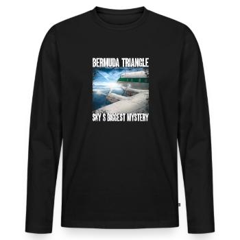 Bermuda Dreieck Propellerflugzeug Mystery Sky - Männer Premium Bio Langarmshirt - Schwarz - Vorne - Nico (187cm)