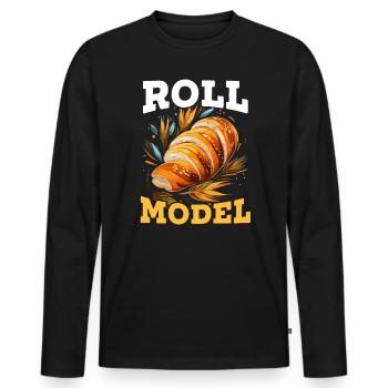 Bäcker Bäckerei Kuchen Brot Muffin Gebäck Lebensmittel Backen - Männer Premium Bio Langarmshirt - Schwarz - Vorne - Nico (187cm)
