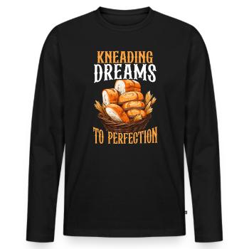 Bäcker Bäckerei Kuchen Brot Muffin Gebäck Lebensmittel Backen - Männer Premium Bio Langarmshirt - Schwarz - Vorne - Nico (187cm)