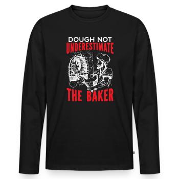 Bäcker Bäckerei Kuchen Brot Muffin Gebäck Lebensmittel Backen - Männer Premium Bio Langarmshirt - Schwarz - Vorne - Nico (187cm)