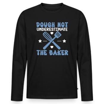 Bäcker Bäckerei Kuchen Brot Muffin Gebäck Lebensmittel Backen - Männer Premium Bio Langarmshirt - Schwarz - Vorne - Nico (187cm)