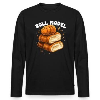 Bäcker Bäckerei Kuchen Brot Muffin Gebäck Lebensmittel Backen - Männer Premium Bio Langarmshirt - Schwarz - Vorne - Nico (187cm)