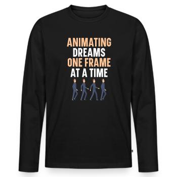 3D-Animator Animieren von Keyframes, Rendern von Animationen - Männer Premium Bio Langarmshirt - Schwarz - Vorne - Nico (187cm)