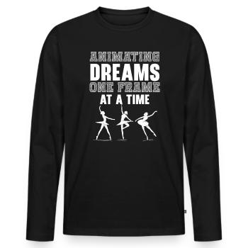 3D-Animator Animieren von Keyframes, Rendern von Animationen - Männer Premium Bio Langarmshirt - Schwarz - Vorne - Nico (187cm)