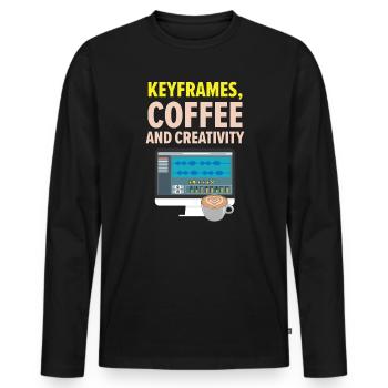 3D-Animator Animieren von Keyframes, Rendern von Animationen - Männer Premium Bio Langarmshirt - Schwarz - Vorne - Nico (187cm)