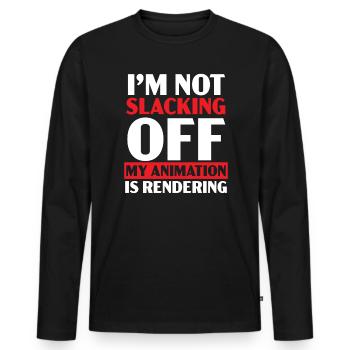 3D-Animator Animieren von Keyframes, Rendern von Animationen - Männer Premium Bio Langarmshirt - Schwarz - Vorne - Nico (187cm)