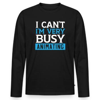 3D-Animator Animieren von Keyframes, Rendern von Animationen - Männer Premium Bio Langarmshirt - Schwarz - Vorne - Nico (187cm)