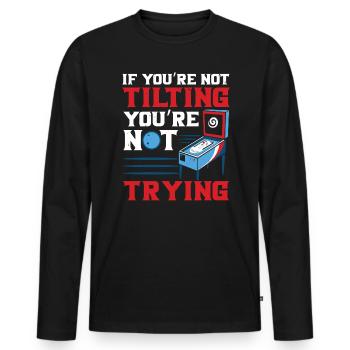 Pinball Machine Arcade Game Classic Video Game - Men's Premium Organic Long Sleeve Shirt - black - Front - Nico (187cm)