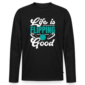 Pinball Machine Arcade Game Classic Video Game - Men's Premium Organic Long Sleeve Shirt - black - Front - Nico (187cm)