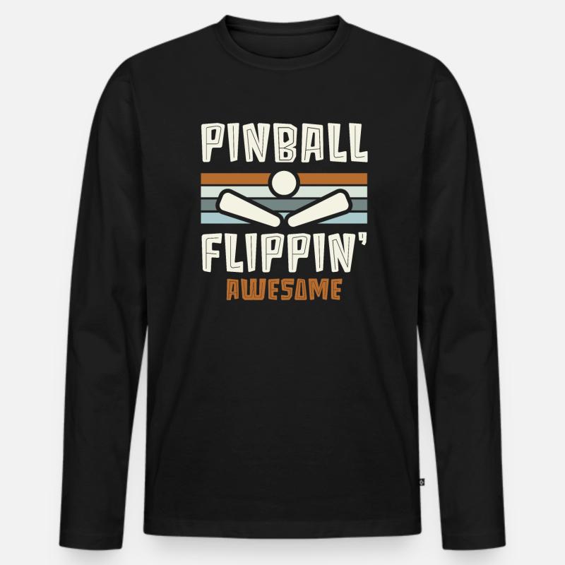 Flipperautomat Arcade-Spiel Klassisches Videospiel - Männer Premium Bio Langarmshirt - Schwarz