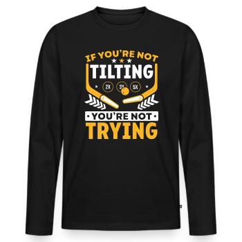 Pinball Machine Arcade Game Classic Video Game - Men's Premium Organic Long Sleeve Shirt - black - Front - Nico (187cm)