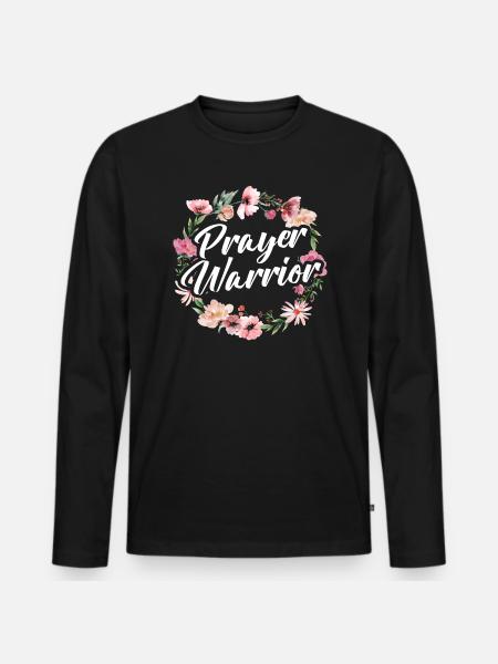Christian lainaa kristillistä uskovaa kristinuskoa - Premium økologisk langærmet T-shirt til mænd - sort