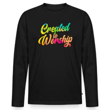 Christian Quotes Christian Believer Christianity - Men's Premium Organic Long Sleeve Shirt - black - Front - Nico (187cm)