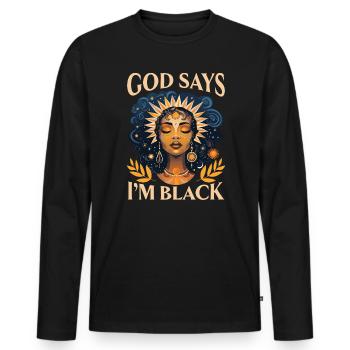 Christianisme afro-américain afro-américain Noir - T-shirt manches longues Premium bio Homme - noir - Devant - Nico (187cm)
