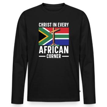 African Christian Afro American Black Christianity - Men's Premium Organic Long Sleeve Shirt - black - Front - Nico (187cm)