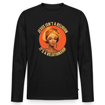 Christianisme afro-américain afro-américain Noir - T-shirt manches longues Premium bio Homme - noir - Devant - Nico (187cm)