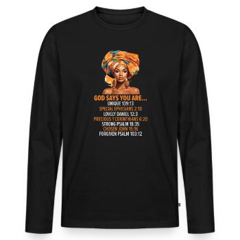 Christianisme afro-américain afro-américain Noir - T-shirt manches longues Premium bio Homme - noir - Devant - Nico (187cm)