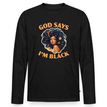 Christianisme afro-américain afro-américain Noir - T-shirt manches longues Premium bio Homme - noir - Devant - Nico (187cm)