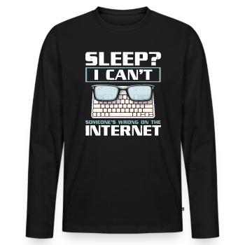 Relecture Travail d’orthographe Grammaire Relecteur - T-shirt manches longues Premium bio Homme - noir - Devant - Nico (187cm)