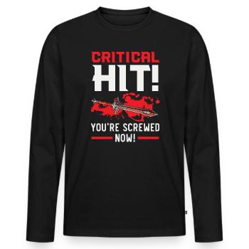 Role Playing Game Video Game Player Gamer Gaming - Men's Premium Organic Long Sleeve Shirt - black - Front - Nico (187cm)