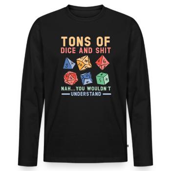 Role Playing Game Video Game Player Gamer Gaming - Men's Premium Organic Long Sleeve Shirt - black - Front - Nico (187cm)
