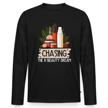 K-Beauty Hautpflege Oppa Korean Beauty Südkorea - Männer Premium Bio Langarmshirt - Schwarz - Vorne - Nico (187cm)