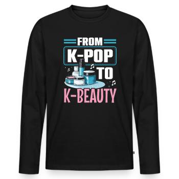 K-Beauty Hautpflege Oppa Korean Beauty Südkorea - Männer Premium Bio Langarmshirt - Schwarz - Vorne - Nico (187cm)