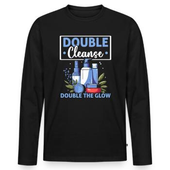 K-Beauty Hautpflege Oppa Korean Beauty Südkorea - Männer Premium Bio Langarmshirt - Schwarz - Vorne - Nico (187cm)