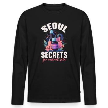 K-Beauty Hautpflege Oppa Korean Beauty Südkorea - Männer Premium Bio Langarmshirt - Schwarz - Vorne - Nico (187cm)